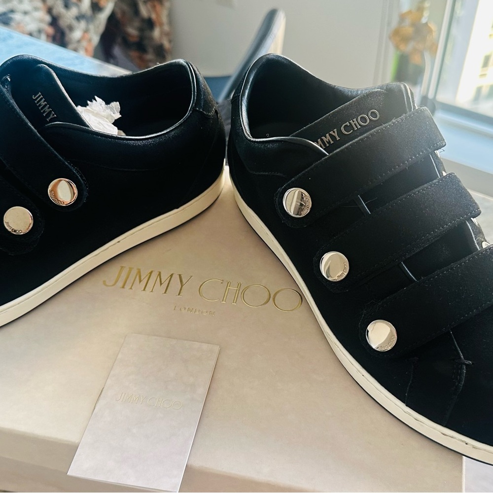 Jimmy Choo Black Sneakers with Metallic Details